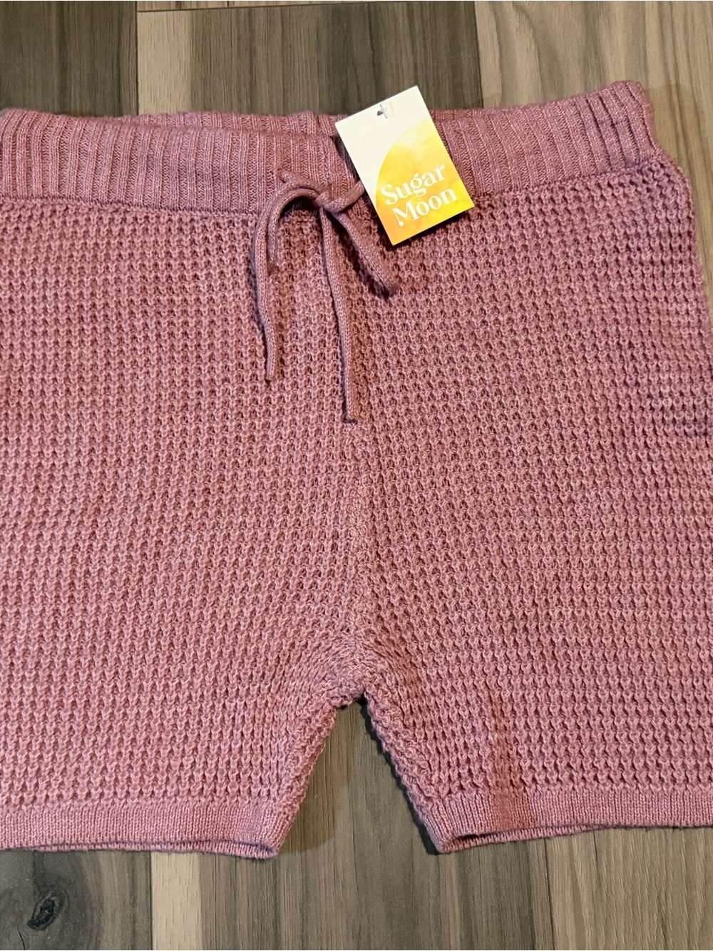 Girls' Dusty Rose Knit Shorts with Drawstring